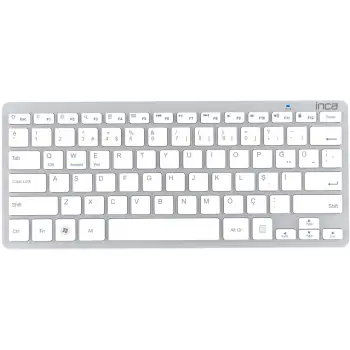 Tastierë Pa kabllo INCA IBK-569BT / Bluetooth 3.0 / Ultra e hollë / Multimedia / Distancë 10m – Argjend