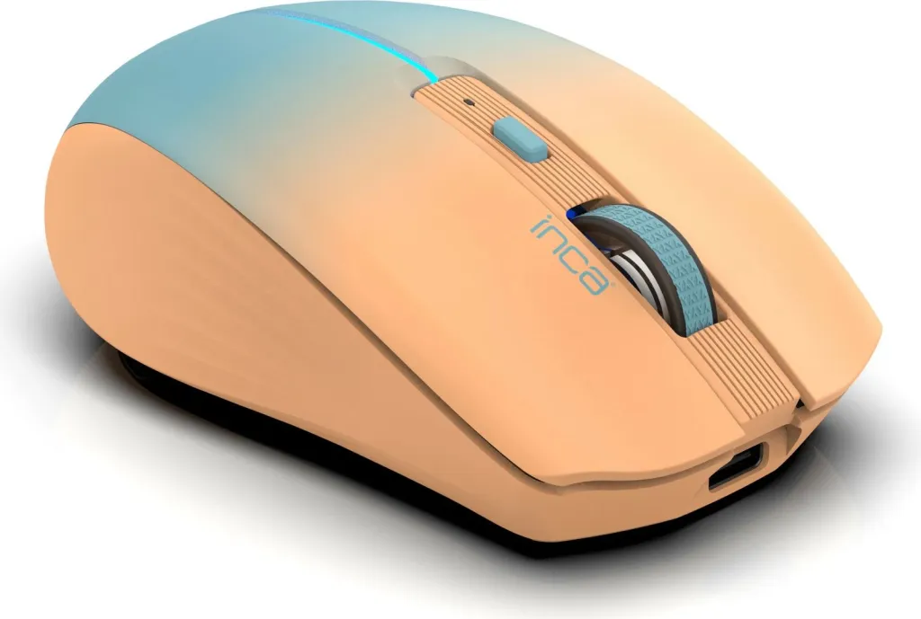 Maus Inca IWM-511RT, wireless & Bluetooth, 1600 DPI, 6 taste, portokalli/blu - 3