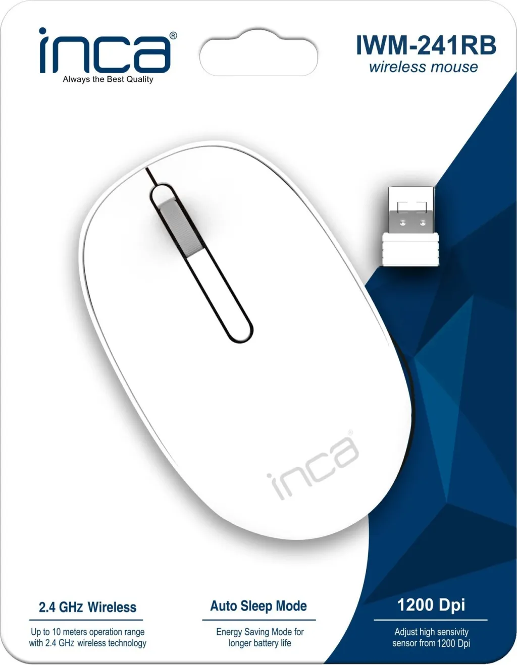 Maus Inca IWM-241RB, wireless, 1200 DPI, Candy Design, i bardhë - 6