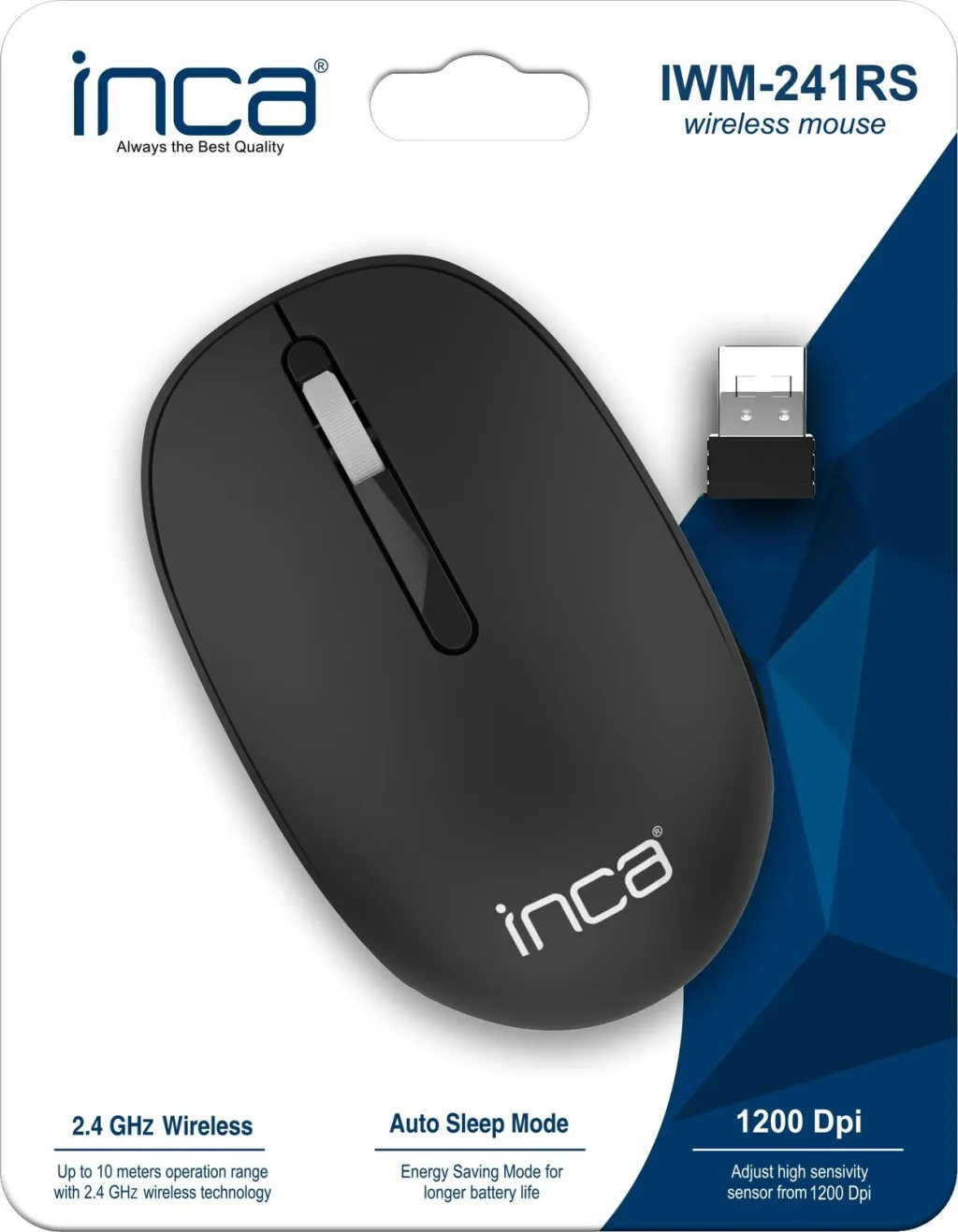 Maus Inca IWM-241RS, wireless, 1200 DPI, Candy Design 3D, e zezë - 6