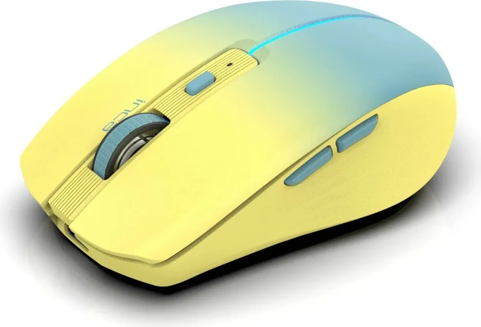 Maus Inca IWM-511RS, wireless & Bluetooth, 1600 DPI, 6 butona, verdhë - 2