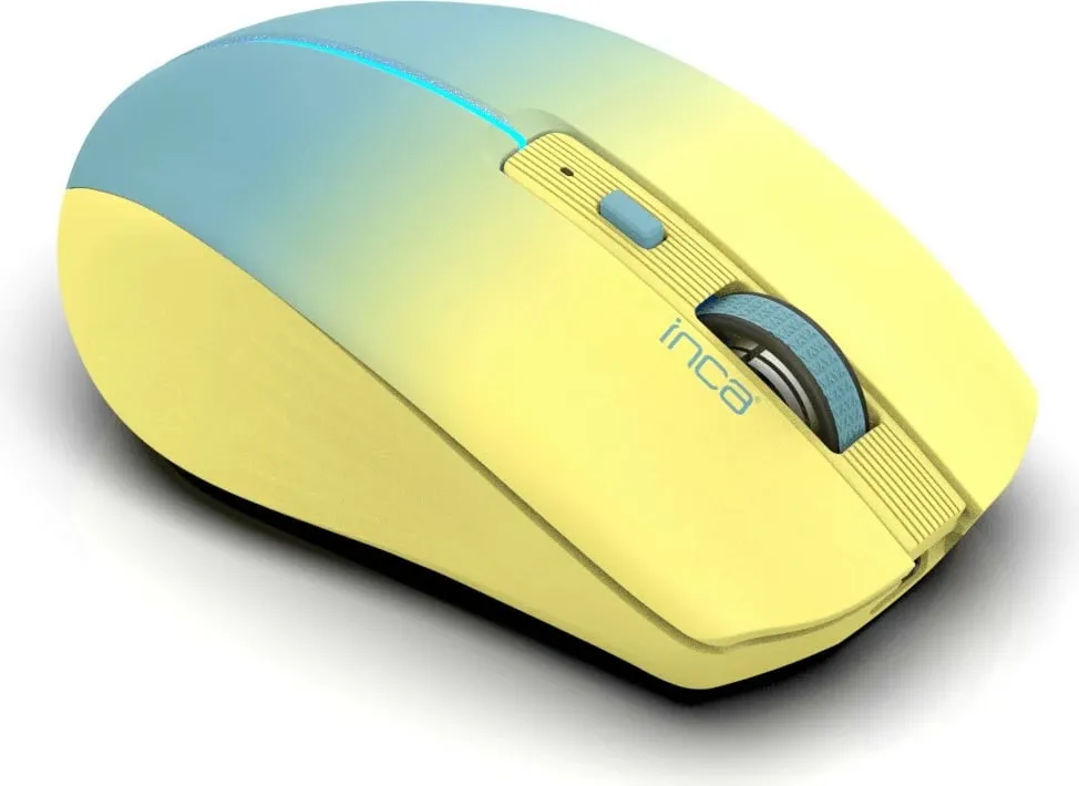 Maus Inca IWM-511RS, wireless & Bluetooth, 1600 DPI, 6 butona, verdhë - 3