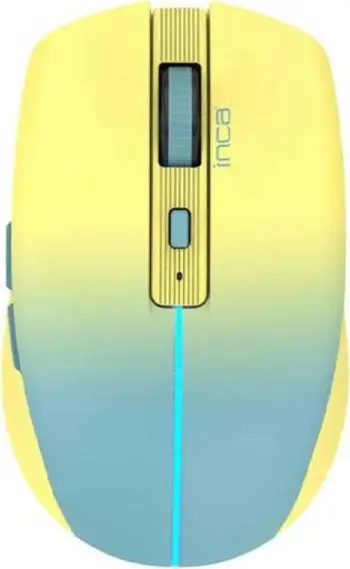 Maus Inca IWM-511RS, wireless & Bluetooth, 1600 DPI, 6 butona, verdhë