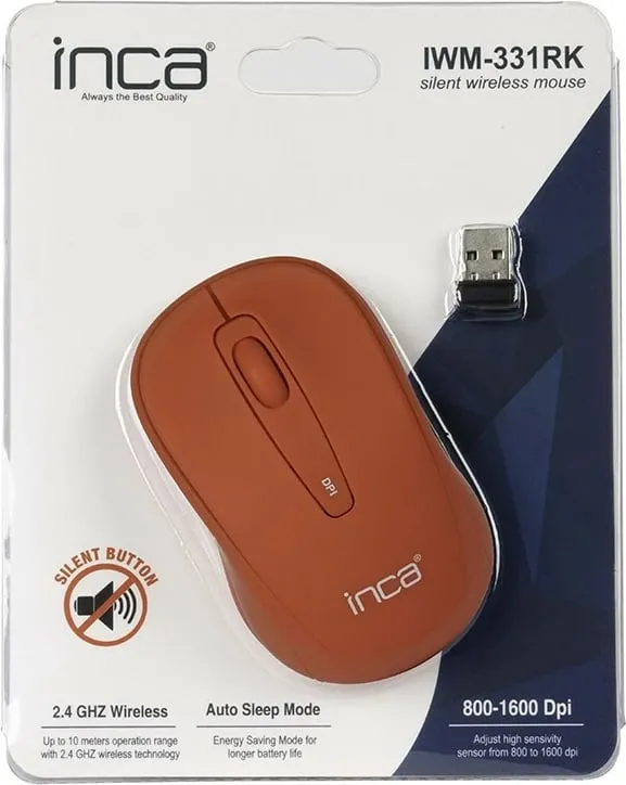 Maus wireless Inca IWM-331RK 1600 DPI, Nano-USB, i kuq - 5