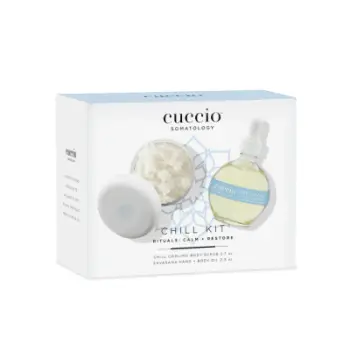 Set skrab dhe vaj për trup Cuccio Somatology Chill Kit Rituals: Calm + Restore, 80 ml + 73 ml