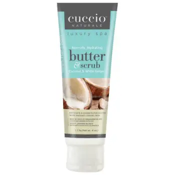 Gjalpë eksfoliues Cuccio Naturale Coconut & White Ginger, 113 g