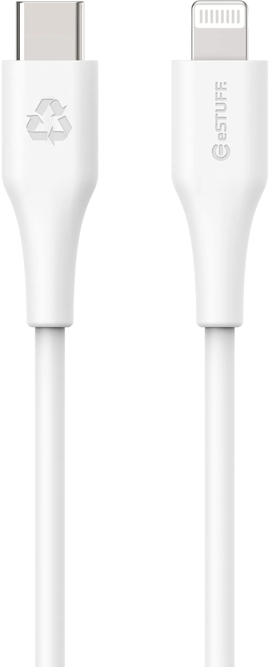 Kabllo eSTUFF INFINITE Super Soft, USB-C - Lightning, 2m, i bardhë - 2