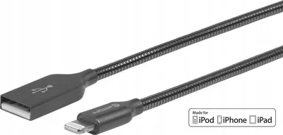 Kabllo USB eStuff ES601065, Lightning në USB A, 0.5 m, gri - 1