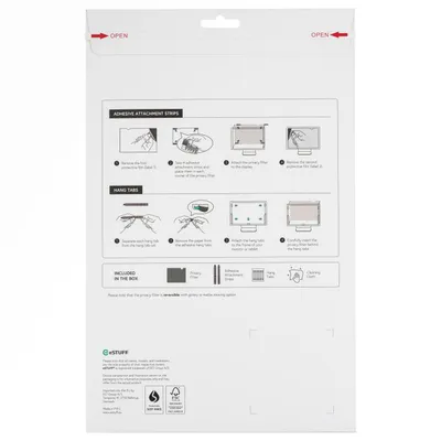 Filtër privatësie për laptop ESTUFF Edge 302, 13.3", mbrojtës ekrani, transparent - 2