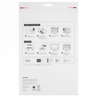 Filter privatësie për laptop ESTUFF Edge, 13.3", mbrojtje ekran, transparent - 2