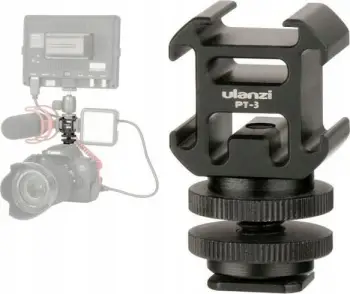 Mbajtëse mikrofoni për kamerë Ulanzi Led Light Sled Iso Shoe për kamera DSLR, e zezë