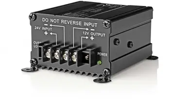 Konvertues energjie Nedis, 24V DC në 12V DC, 10A 120W, i zi