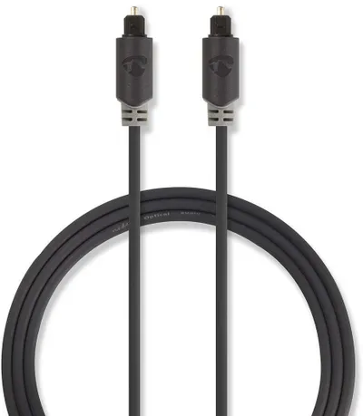 Kabllo audio optike Nedis TosLink, 1 m, anthracite - 1