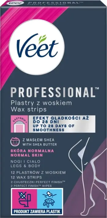 Shirita dylli për depilim Veet Professional për femra, 12 copë