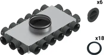 Kuti shpërndarëse ventilimi SpiroFlex VENT CLEAR W2 SX-WS18X75/160SRZ, 18 dalje 12x75, e izoluar