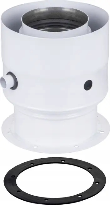 Adapter oxhaku SpiroFlex 60/100 në 80/125, për kaldaja Termet, i bardhë