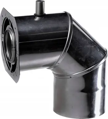 Adapter bacash SpiroFlex IMK 60/100, bërryl 90°, dalje kondensi, inoks