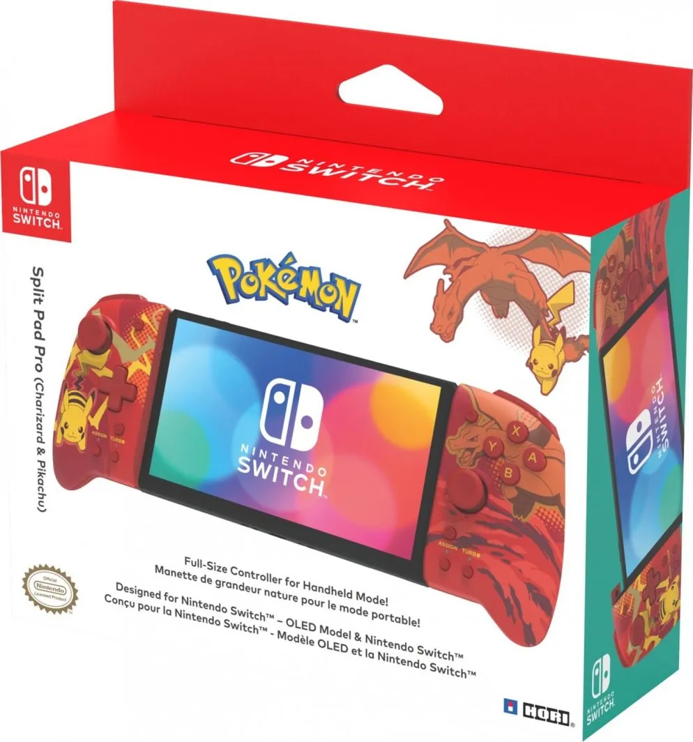 Kontroller Hori Split Pro Pikachu & Charizard, me kabllo, i kuq - 3