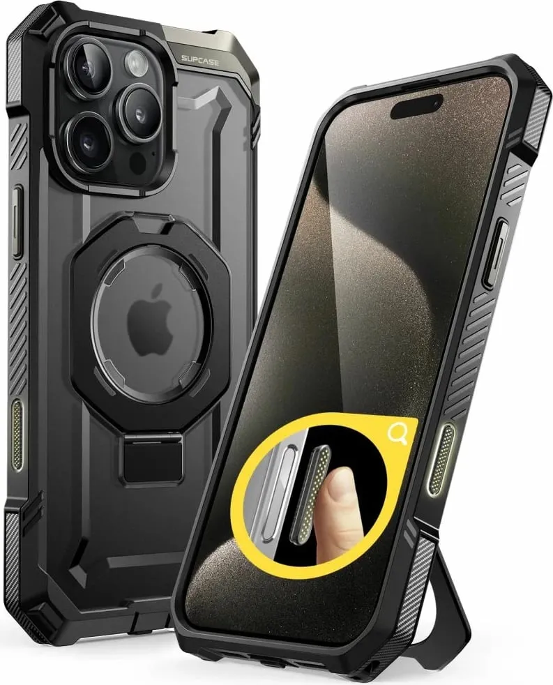 Mbështjellës Supcase UB Grip Mag me MagSafe për iPhone 16 Pro, i zi - 1
