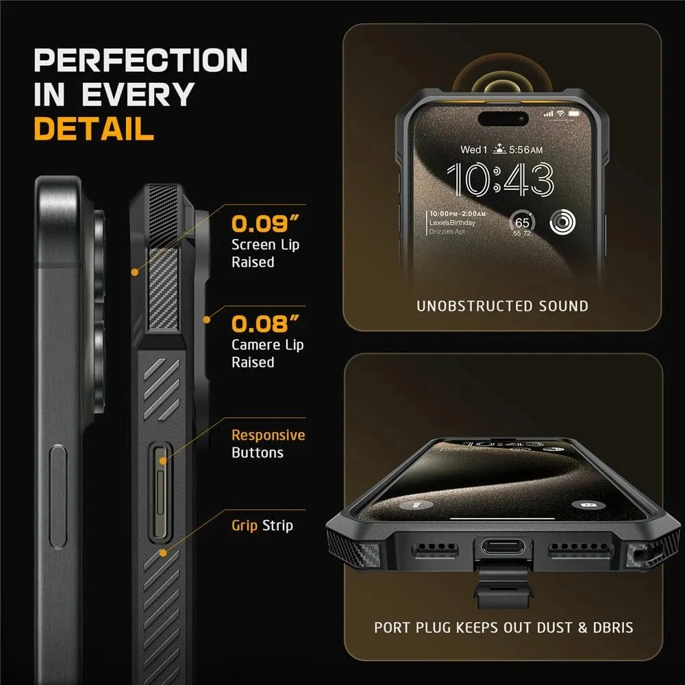 Mbështjellës Supcase UB Grip Mag me MagSafe për iPhone 16 Pro, i zi - 9