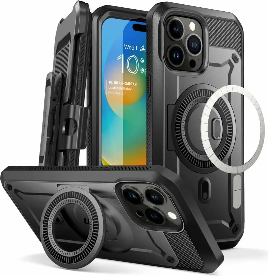 Mbështjellës Supcase Unicorn Beetle Pro Mag për iPhone 15 Pro, MagSafe, i zi - 1