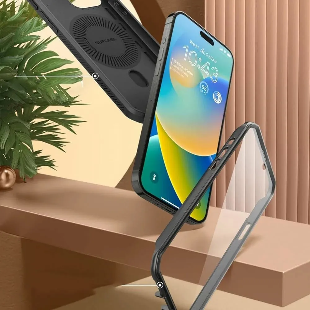 Mbështjellës Supcase Unicorn Beetle Pro Mag për iPhone 15 Pro, MagSafe, i zi - 9