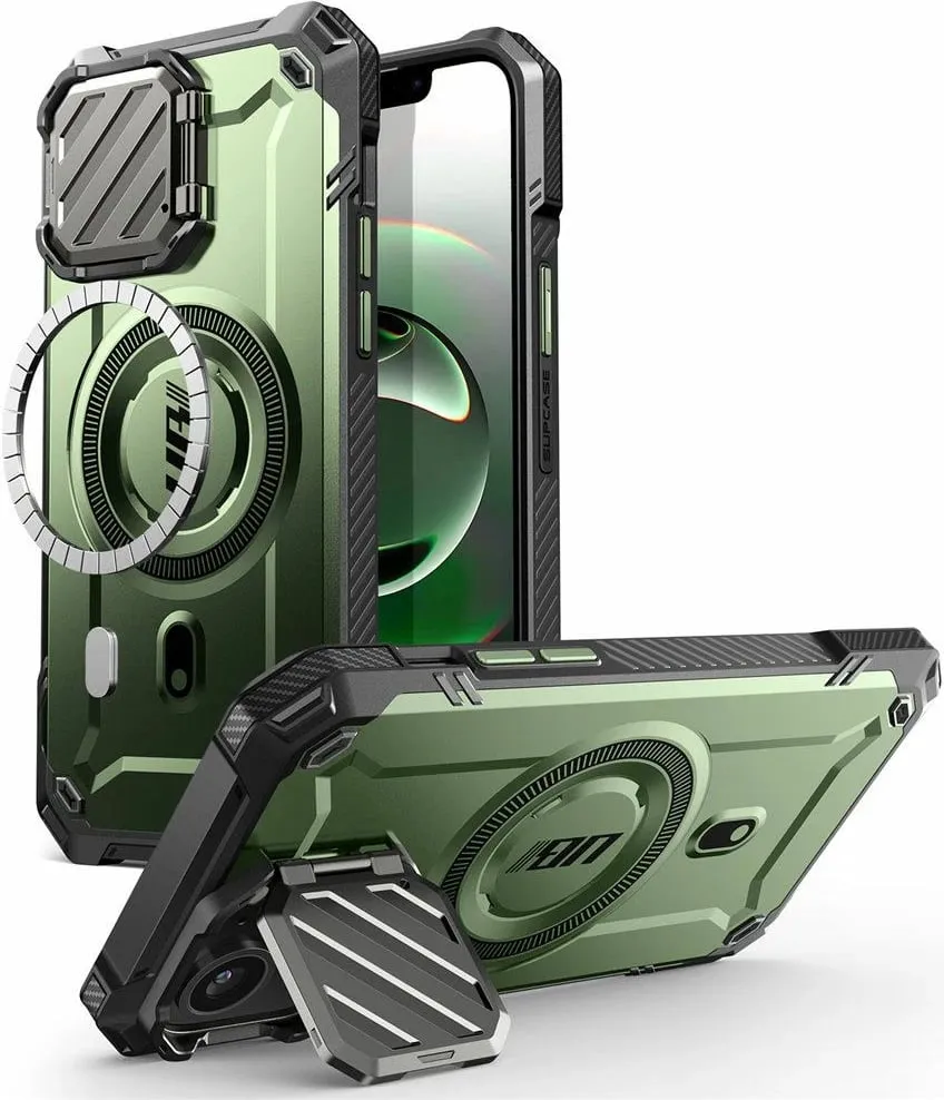 Mbështjellës Supcase Unicorn Beetle XT Mag për iPhone 16e, MagSafe, Jeshil - 1
