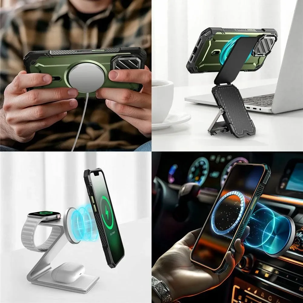 Mbështjellës Supcase Unicorn Beetle XT Mag për iPhone 16e, MagSafe, Jeshil - 5