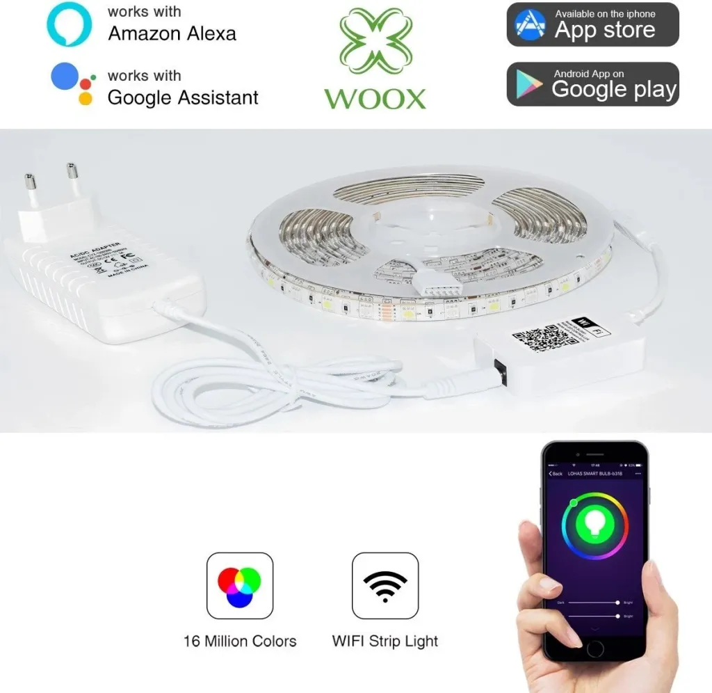 Shirit LED inteligjent WOOX, R5093, RGBW - 2