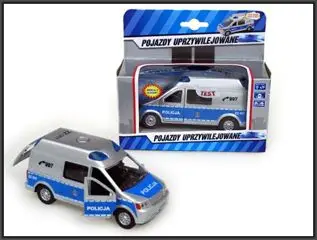 Lodër furgon policie Hipo 14cm, e hirtë / kaltër