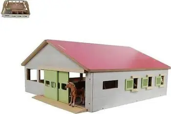 Stalla lodër Hipo Figurine Stable 610271, 3 bokse, arenë kalërimi, kafe
