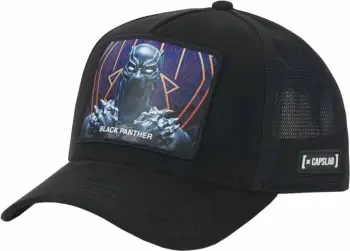 Kapele Capslab Marvel Black Panther CL-MAR7-1-PCT-BPA, stil baseball trucker, e zezë