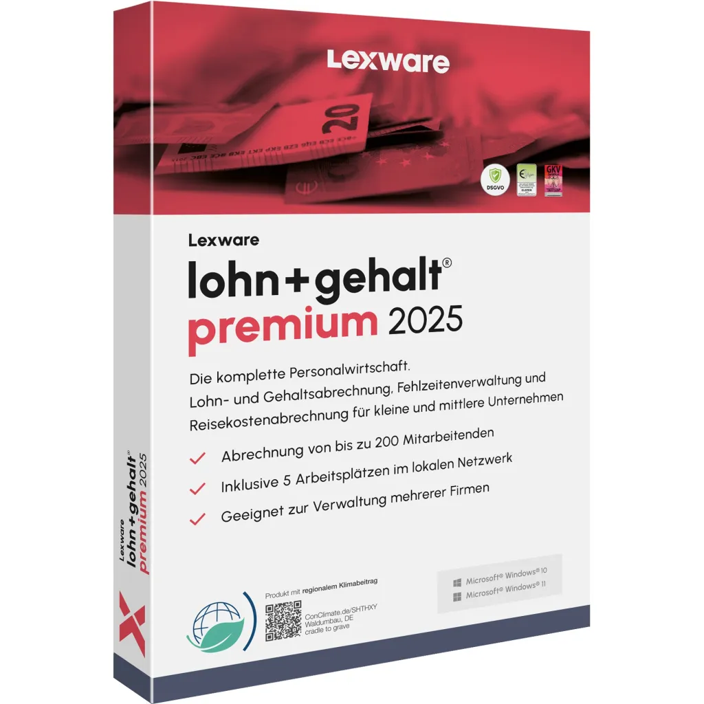 ESD Software Lexware Lohn+Gehalt Premium 2025 – 1 Device. 1 Year – ESD-DownloadESD - 1