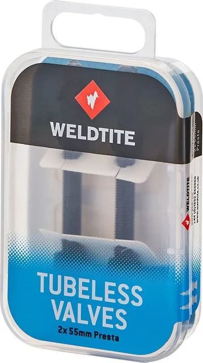 Set valvula tubeless Weldtite, Presta 55mm, 2 copë, të zeza - 1