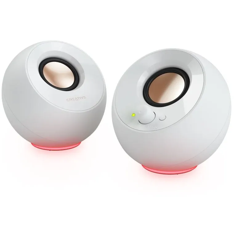 Altoparlantë Creative Pebble SE RGB Stereo Speakers – Bardhë - 1