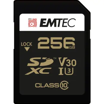Kartelë memorie EMTEC ECMSD256GXC10SP, 256 GB, SDXC, Class 10, UHS-I, e zezë