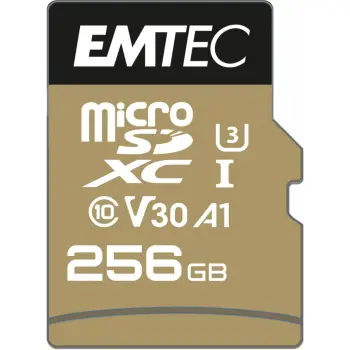 MicroSDXC EMTEC SpeedIN Pro 256GB, Class 10, UHS-I, kafe