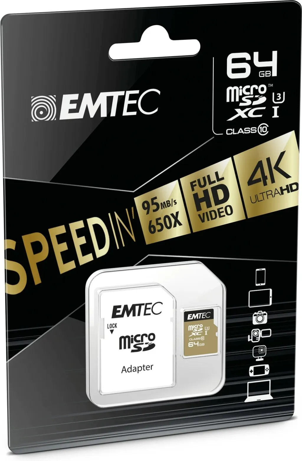 MicroSDXC EMTEC ECMSDM64GXC10SP 64GB Class 10 zi/kafe - 2