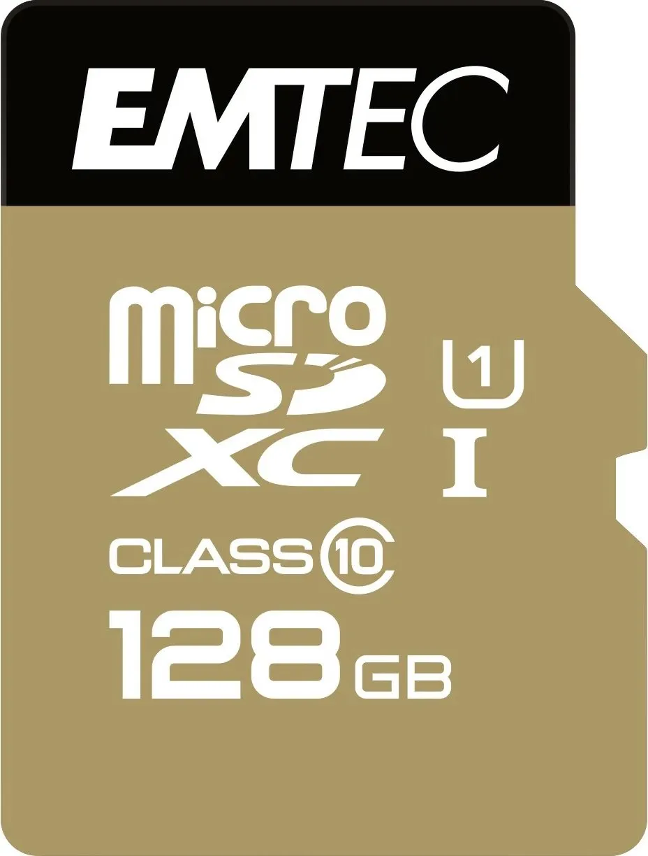 Kartelë memorie EMTEC microSDXC 128GB Class 10, e zezë/artë - 1