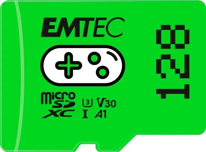 MicroSDXC EMTEC ECMSDM128GXCU3G 128GB UHS-I Class 3 V30, e gjelbër - 1