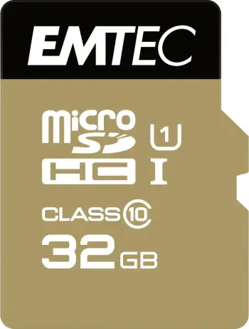 Kartelë memorie EMTEC m32GB UHS-I U1 EliteGold me adapter, e zezë/artë