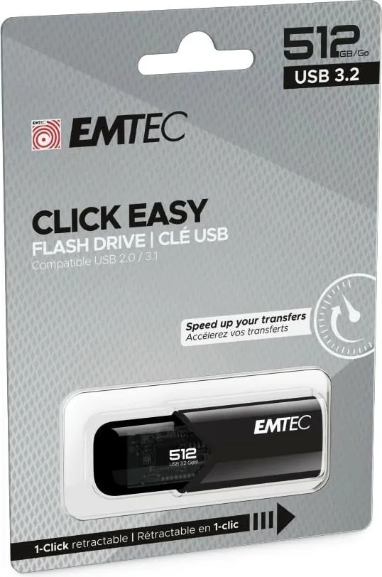 USB stick EMTEC Click Easy B110 512GB, e zezë - 1