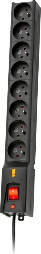Shirit mbrojtës nga mbingarkesa Lestar LX 810, me 8 priza, 3m, i zi
