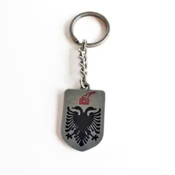 Varëse çelësash Rezniqi - Stema e Shqipërisë, metalike me ngjyrë të kuqe dhe të zezë