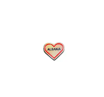 Pin Rezniqi – Albania, metalike e ngjyrosur me të kuqe dhe të zezë