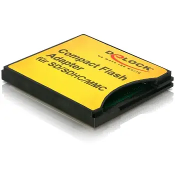 Adapter CF DeLOCK 61590, për SD/MMC/SDHC, ngjyrë e verdhë