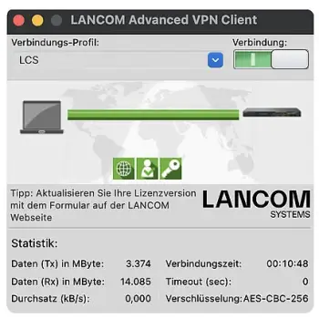 Softuer për Siguri LANCOM Upgrade Advanced VPN Client (Mac. 10 Përdorues)