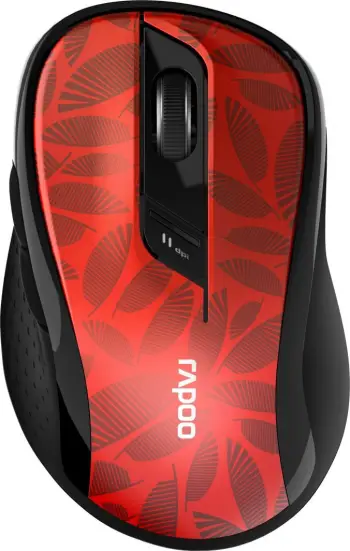 Maus Rapoo M500, wireless, USB, i zi dhe i kuq