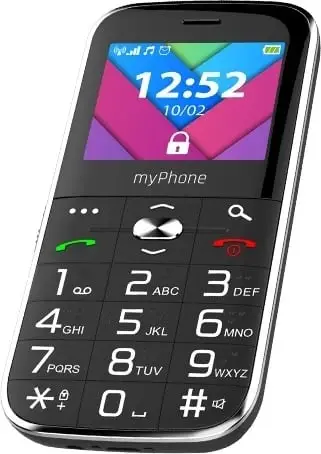 Celular myPhone Halo C Senior, 16 GB, me mbajtëse karikimi, i zi