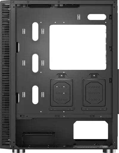 Kasë Montech X3 TG RGB, e zezë, Midi Tower - 3
